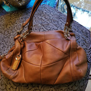 New B Makowski Brown Leather Handbag ~